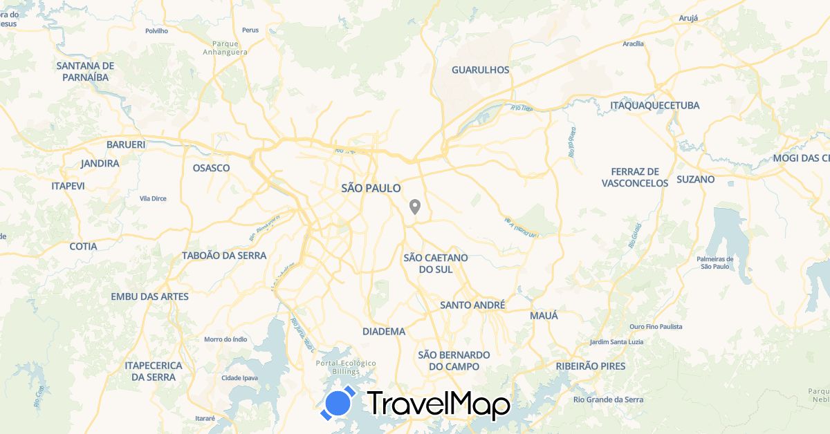 TravelMap itinerary: plane in Brazil (South America)